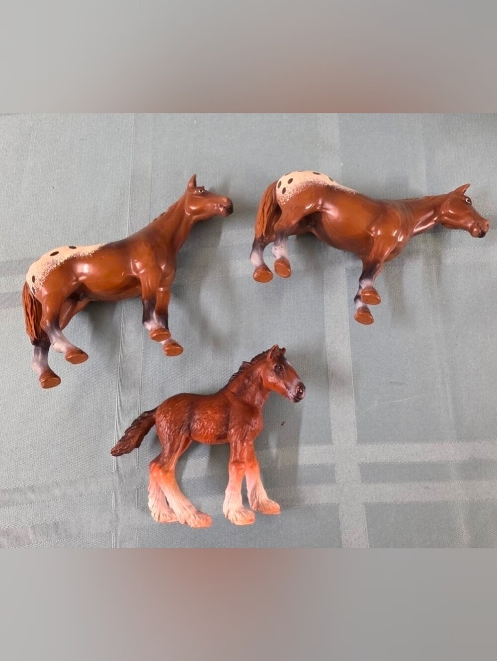 Vintage Schleich Germany Appaloosa Brown Stallion  Horse Figurine Set